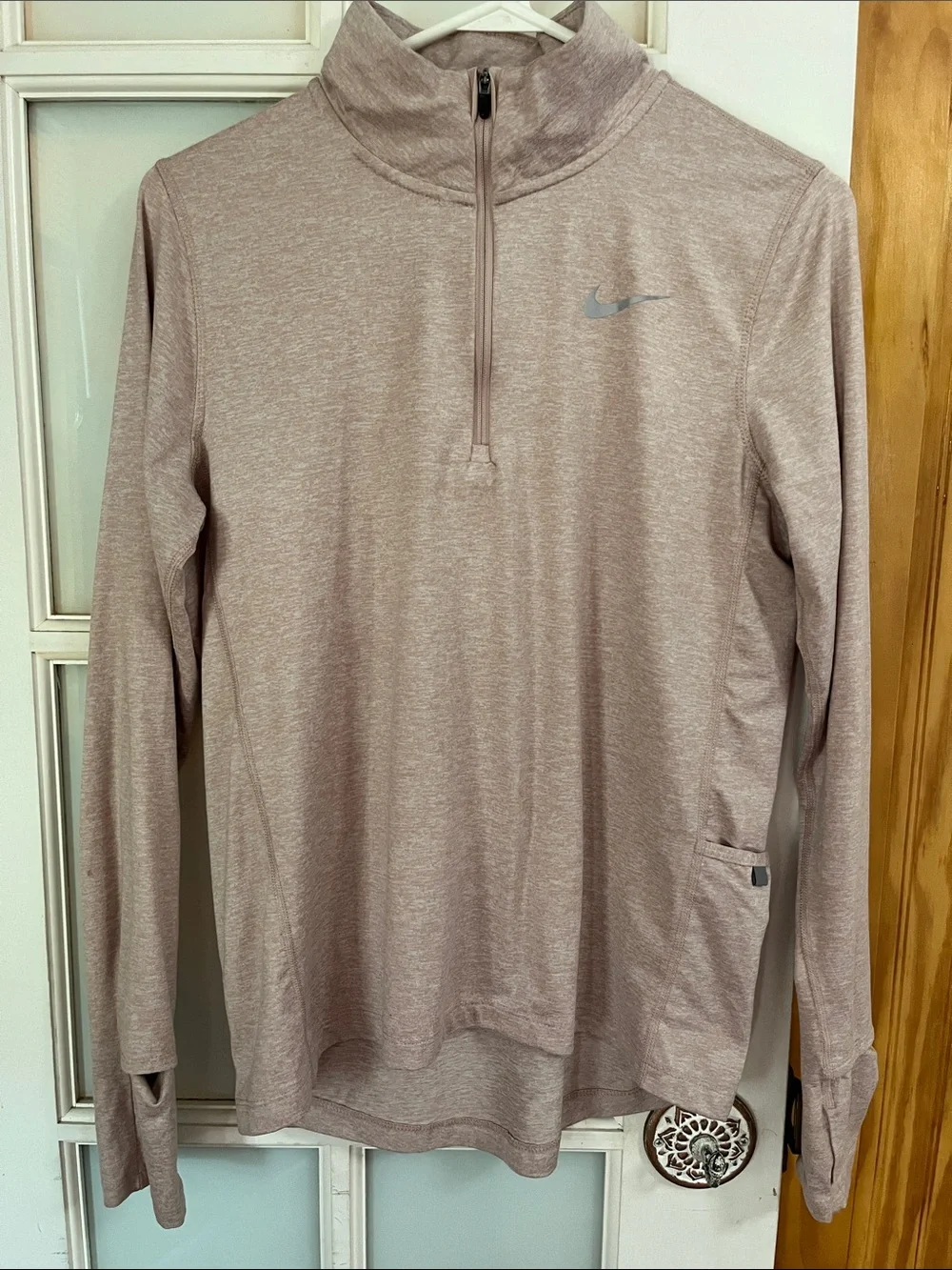 Nike Heathered Mauve Long-Sleeve Half-Zip Pullover